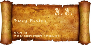 Mezey Maxima névjegykártya